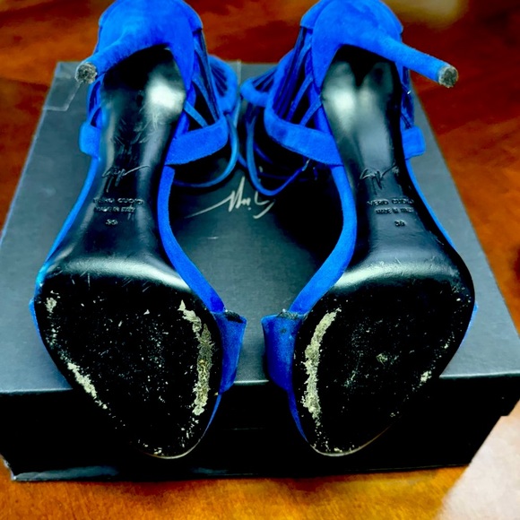 Rare Giuseppe Zanotti Caged Gladiator Stilettos Cobalt Blue GUC EU 39 - Picture 6 of 9
